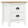 Image de Table de chevet Hill Blanc 46x35x49,5 cm Bois de pin solide