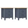 Image de Tables de chevet Hill 2 pcs Gris 46x35x49,5 cm Bois de pin