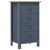 Image de vidaXL Buffet Commode Dressoir avec 4 Tiroirs Meuble de Rangement Armoire Latérale Armoire de Rangement Gris 46x35x80 cm Bois de Pin Solide 288913
