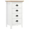 Image de Buffet Hill Blanc 46x35x80 cm Bois de pin solide