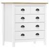 Image de Buffet Hill Blanc 79x40x80 cm Bois de pin solide
