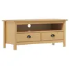 Image de vidaXL Meuble TV Armoire Basse Meuble Divertissement avec 2 Tiroirs et 1 Compartiment Salon Intérieur Marron Miel 110x40x47 cm Bois de Pin Solide