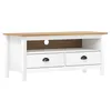 Image de Meuble TV Hill Range Blanc 110x40x47 cm Bois de pin solide