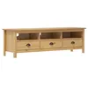 Image de Meuble TV Hill Range Marron miel 158x40x47cm Bois de pin solide