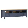 Image de vidaXL Meuble TV Armoire Basse Meuble Divertissement avec 3 Etagères et 3 Tiroirs Multimédia Salon Intérieur 158x40x47 cm Bois de Pin Solide