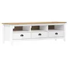 Image de Meuble TV Hill Range Blanc 158x40x47 cm Bois de pin solide