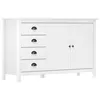 Image de Buffet Hill Blanc 130x40x80 cm Bois de pin solide