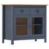 Image de vidaXL Buffet Hill Gris 90x40x80 cm Bois de pin solide288941