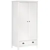 Image de Garde robe à 2 portes Hill Blanc 89x50x170cm Bois de pin solide