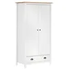 Image de Garde robe à 2 portes Hill Blanc 89x50x170cm Bois de pin solide