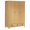 Image de Garde robe à 3 portes Hill 127x50x170 cm Pin solide