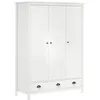 Image de Garde robe à 3 portes Hill Blanc 127x50x170 cm Bois pin solide