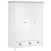 Image de Garde robe à 3 portes Hill Blanc 127x50x170 cm Bois pin solide