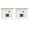 Image de Tables de chevet 2 pcs Hill 46x35x49,5 cm Bois de pin solide