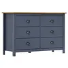Image de Buffet Hill Gris 125x40x80 cm Bois de pin solide