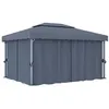 Image de vidaXL Tonnelle avec Rideau Chapiteau de Jardin Pavillon de Patio Auvent d'Extérieur Tente de Réception 4x3 m Anthracite 3053376