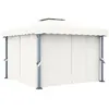 Image de vidaXL Tonnelle avec rideau 3x3 m Blanc crème Aluminium