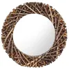 Image de vidaXL Miroir mural 60 cm Teck Rond