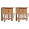 Image de Tables de chevet 2 pcs 36x30x47 cm bois de chêne massif