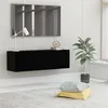 Image de Meuble TV Noir 100x30x30 cm Bois d'ingénierie