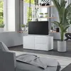 Image de Meuble TV Blanc 80x34x36 cm Bois d ingénierie