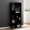 Image de Bibliothèque Noir 67x24x161 cm Bois d ingénierie