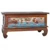 Image de vidaXL Table Basse Table d'Appoint Table de Canapé avec 1 Tiroir Meuble de Salon Salle de Séjour Maison Intérieur Bois de Teck Récupéré 80x50x40 cm