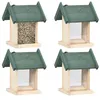 Image de Mangeoire à oiseaux - VIDAXL - 4 pcs - Bois de sapin - PVC - 19x19x25 cm