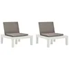 Image de Chaises de salon de jardin et coussins lot de 2 Plastique Blanc