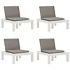 Image de Chaises de salon de jardin et coussins lot de 4 Plastique Blanc
