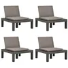 Image de Chaises de salon de jardin et coussins 4pc Plastique Anthracite