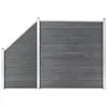 Image de vidaXL Schuttingset 1 vierkant en 1 schuin 273x186 cm HKC grijs3054431