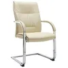 Image de vidaXL Chaise de Bureau Cantilever Fauteuil de Bureau avec Accoudoirs Chaise pour Office Siège de Bureau Maison Intérieur Ergonomique Crème Similicuir