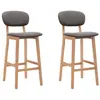 Image de Tabourets de bar lot de 2 gris clair tissu