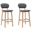 Image de Tabourets de bar lot de 2 gris foncé tissu