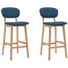 Image de Tabourets de bar lot de 2 bleu tissu