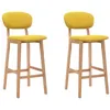 Image de Tabourets de bar lot de 2 jaune moutarde tissu