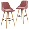 Image de Lot de 2 chaise de bureau vidaxl en bois massif non pliable interieur H. 106 cm rose
