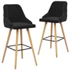 Image de Lot de 2 chaise de bar vidaxl en bois massif non empilable non pliable interieur H. 106 cm noir