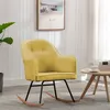 Image de Chaise à bascule Jaune moutarde Velours