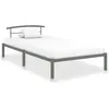 Image de Cadre de lit sans matelas gris métal 90x200 cm
