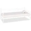 Image de Cadre de lit de jour sans matelas blanc métal 90x200 cm