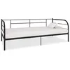 Image de Cadre de lit de repos sans matelas noir métal 90x200 cm