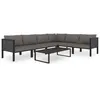 Image de Salon de jardin 7 pcs avec coussins Résine tressée Anthracite