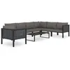Image de Salon de jardin modulable Vidaxl resine tressee gris 8 pieces 68 x 264 x 64 7 personnes