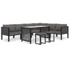 Image de Salon de jardin modulable Vidaxl resine tressee gris 9 pieces 68 x 264 x 64 7 personnes