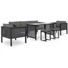 Image de Salon de jardin 8 pcs avec coussins Résine tressée Anthracite