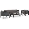 Image de Salon de jardin 6 pcs avec coussins résine tressée anthracite