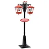 Image de vidaXL Lampadaire de Noël avec Père Noël Lumière Réverbère de Noël Ornement Décoration de Noël Fête Jardin Extérieur Noir et 289926