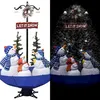 Image de Arbre de Noël neigeux avec base de parapluie Bleu 170 cm PVC